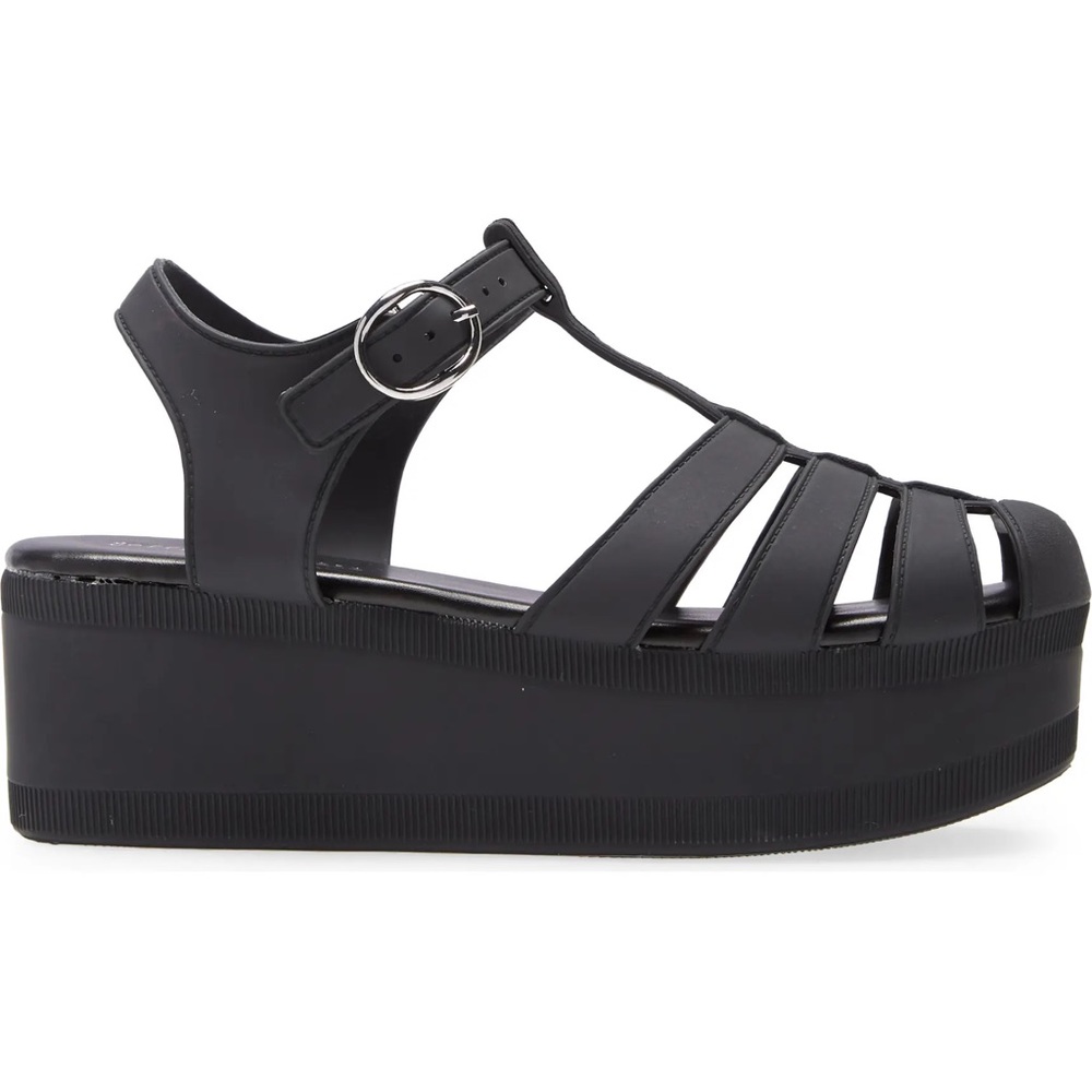 Jeffery Campbell Black Matte Platform Sandals